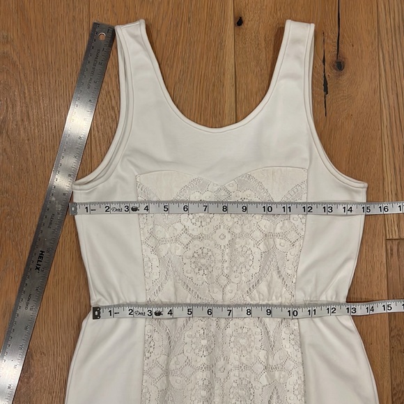 NWT TIBI White Mini Tank Dress with Crochet/Lace Center Panel - 2 - Picture 12 of 15